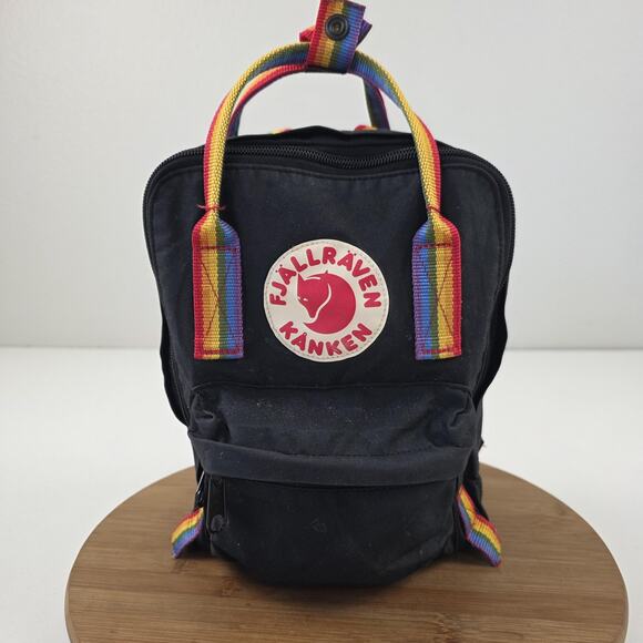 Fjallraven Kanken Rainbow Mini Pride Backpack Black 7L F Small Daypack - Picture 1 of 13